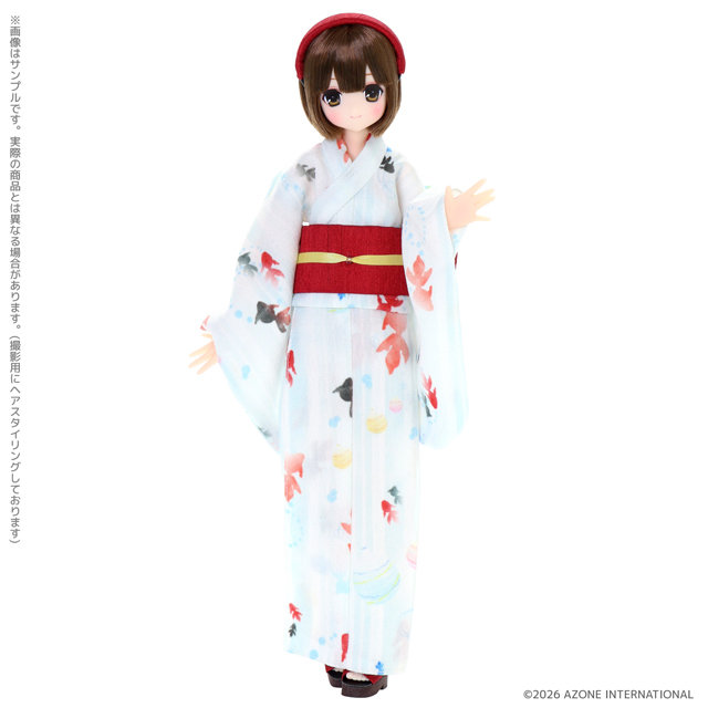 Maya with her brown bob and goldfish yukata