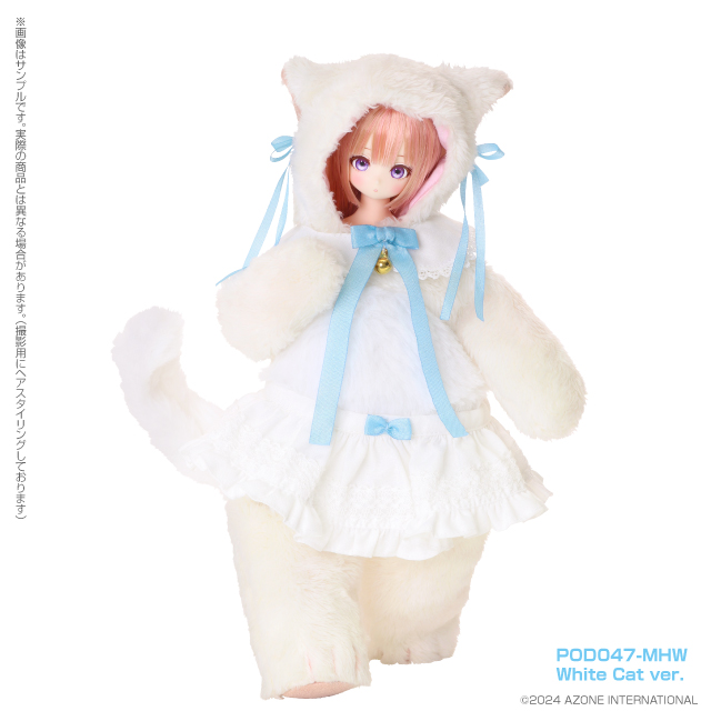 Mii (みい) - HUG Mii White Cat - Azone product photograph, POD047-MHW