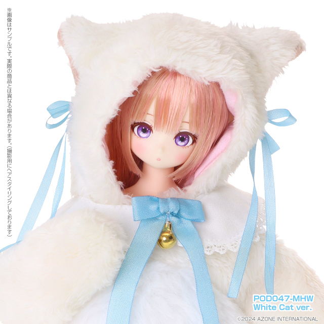 Mii (みい) - HUG Mii White Cat - Azone product photograph, POD047-MHW