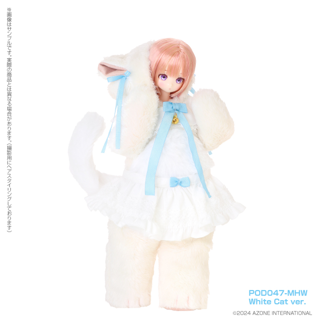 Mii (みい) - HUG Mii White Cat - Azone product photograph, POD047-MHW